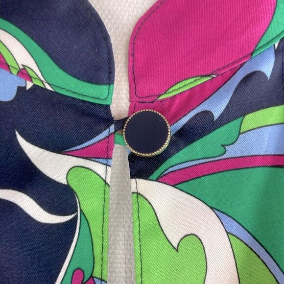 Talbots Mandarin Collar Blouse Italian designer vibe,beautiful fabric side vents - Picture 6 of 13